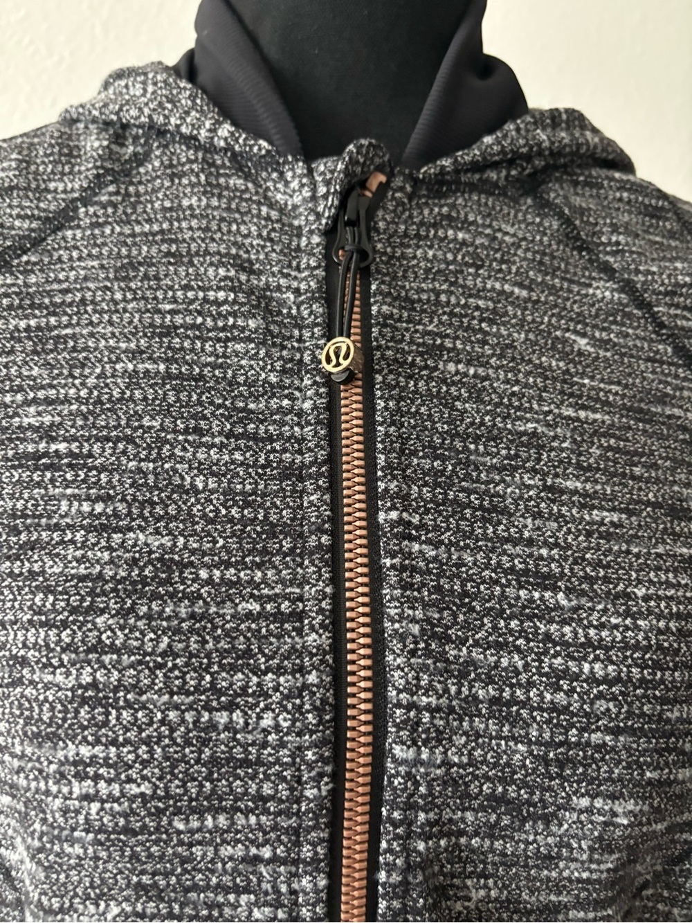 lululemon athletica Gray & Black Textured Zip Hoodie Jacket